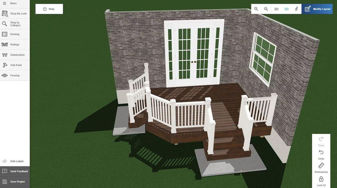 Lowe's Deck Designer - ta aplikacja pozwala projektować tarasy i patio z wykorzystaniem różnych stylów i materiałów.