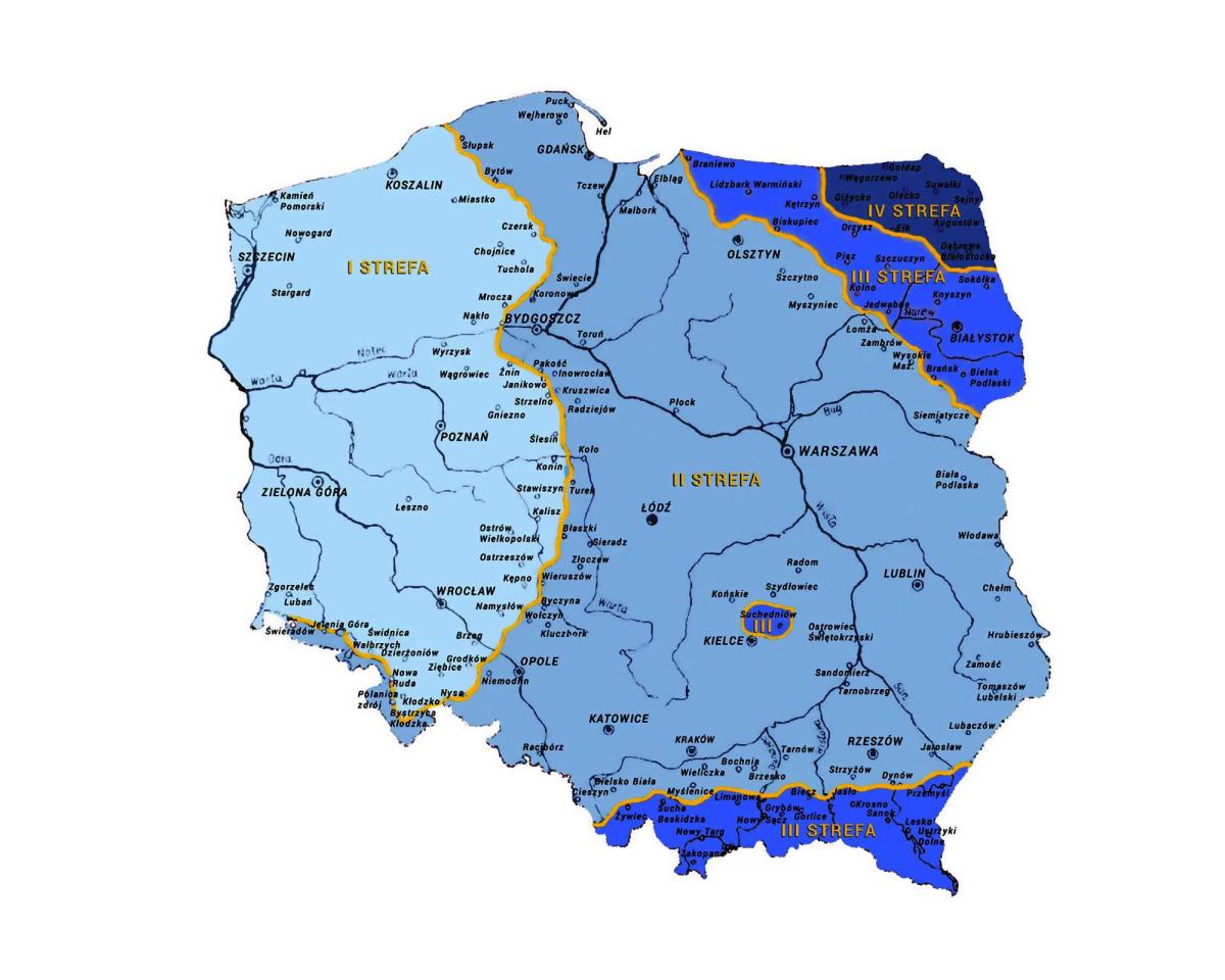 strefy przemarzania gruntu w Polsce
